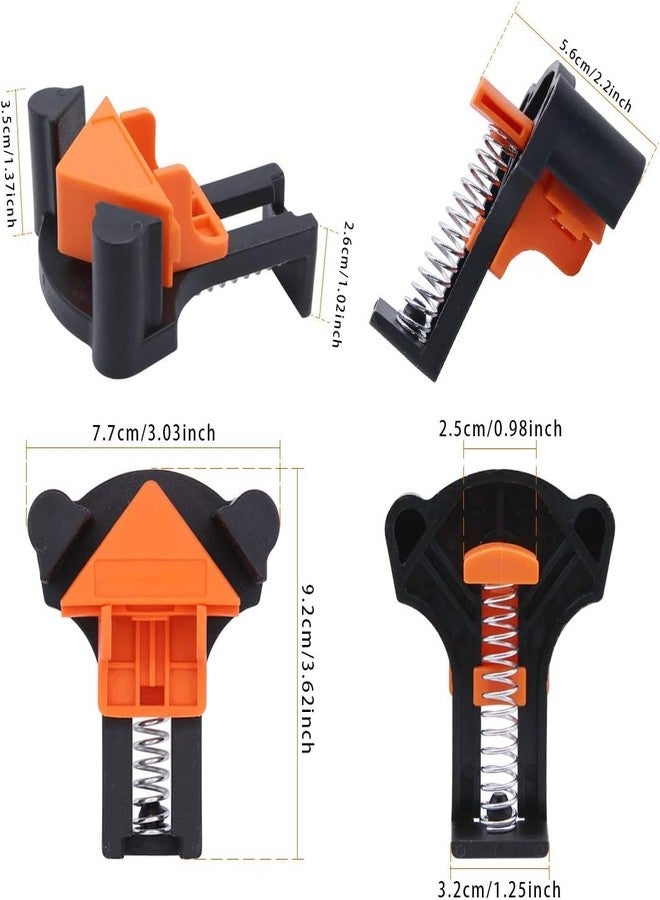 NIKTION 90 Degree Angle Clamps, Woodworking Corner Clip, Right Angle Clip Fixer, Set of 4 Clamp Tool with Adjustable Hand Tools - Image 2
